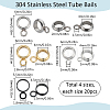 SUNNYCLUE 80Pcs 4 Styles 304 & 201 Stainless Steel Tube Bails STAS-SC0007-67-2