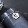 Owl Stainless Steel Pendant Necklaces PW-WG1B650-01-4