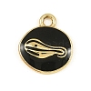 Blended Coffee Alloy Enamel Pendants ENAM-B038-01G-01-1