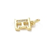 Brass Micro Pave Cubic Zirconia Charms KK-I382-03G-E-2