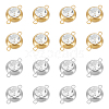 Unicraftale 16Pcs 2 Colors 304 Stainless Steel Pave Clear Cubic Zirconia Connector Charms STAS-UN0056-06-1