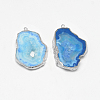 Natural Druzy Agate Slices Pendants G-Q494-65E-P-1