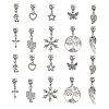 50Pcs 10 Styles Tibetan Style Alloy European Dangle Charms PALLOY-CJ0002-74-1