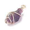 Rough Natural Amethyst Pendants PALLOY-JF01443-01-4