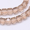 Faceted Cube Transparent Glass Beads Strands EGLA-E041-2mm-D02-2