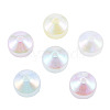 Rainbow Iridescent Plating Acrylic Beads OACR-N010-056-2