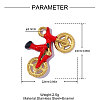 304 Stainless Steel with Red Enamel Pendants SA-OY001-81G-2