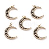 Brass Micro Pave Clear Cubic Zirconia Pendants KK-C100-20G-1