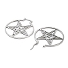 Tarnish Resistant 304 Stainless Steel Ring with Star Hoop Earrings for Women EJEW-R156-02P-2