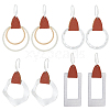 ANATTASOUL 4 Pairs 4 Styles Round & Rectangle & Polygon & Ring Brass Dangle Hoop Earrings EJEW-AN0003-06-1