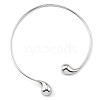 304 Stainless Steel Teardrop Open Cuff Choker Necklaces for Women NJEW-R003-01P-01-2