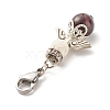 Natural Garnet & Lava Rock Bead Pendants HJEW-JM00600-05-4