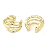 Brass Five Line Cuff Earrings EJEW-M228-05G-2