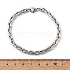 304 Stainless Steel Lock Link Chain Bracelets for Women Men BJEW-F488-03P-5