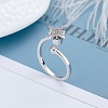 Rotatable Cat Eye Open Ring with Cubic Zirconia RJEW-Q776-01G-01-1