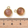 Natural Strawberry Quartz Half Round Charms STAS-L022-397A-G-3