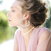 Kissitty 7 Pairs 7 Style Resin Pearl Beaded C-shape & Ring Dangle Stud Earrings FIND-KS0001-16-8