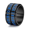 Viking Rune Titanium Steel Luminous Rotatable Finger Ring for Men PW-WG84A74-08-1