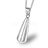 Non-Tarnish Stainless Steel Teardop Pendant Necklaces TG1210-1-1