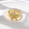 Brass Cuff Rings for Women RJEW-U041-20G-2