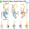 Dolphin Alloy Enamel Pendant Decorations HJEW-SC00053-2