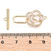 Brass Micro Pave Clear Cubic Zirconia Toggle Clasps KK-N054-143G-A-4