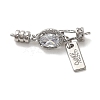 Brass Micro Pave Clear Cubic Zirconia Fold Over Clasps KK-B110-04P-1