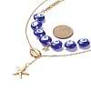 2Pcs 2 Style Brass Shell with Star Pendant Lariat Necklaces Set NJEW-JN04208-2