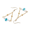 Triangle Iron Chain and Glass Dangle Earrings EJEW-JE05963-03-4