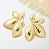 Brass Leaf Stud Earrings EJEW-R016-21G-4