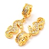 Brass Micro Pave Cubic Zirconia Pendents KK-M247-17G-3