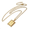 201 Stainless Steel Cable Chain Rectangle with Letter Pendant Necklaces NJEW-M070-01G-K-2