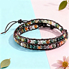 Natural Indian Agate Round Beaded Bracelets BJEW-WH20001-14A-5