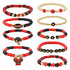 9Pcs 9 Styles Handmade Polymer Clay Heishi Beads Stretch Bracelets BJEW-WH0012-101A-1