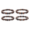 Gemstone & Wood Beaded Stretch Bracelet for Women BJEW-JB09153-1