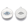 Brass Micro Pave Cubic Zirconia Pendants KK-R130-008P-NF-2