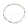 Natural Myanmar Jade/Burmese Jade Faceted Nugget Beads Stretch Bracelet BJEW-JB07217-01-1