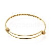 304 Stainless Steel Twist Bangles for Women BJEW-M233-01G-2