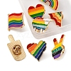 8Pcs 8 Style Rianbow Color Pride Flag Enamel Pins Set JEWB-YW0001-01-3