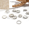 12Pcs 12 Styles Alloy Skull & Eye & Sun & Bee Finger Rings Set for Unisex PW-WG2EF13-01-3