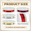 4 Rolls 4 Colors Copper Wire for Jewelry Making CWIR-LP0001-22A-01-2