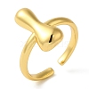 Initials Brass Open Cuff Ring for Women RJEW-N046-02I-G-1