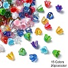 15 Styles UV Plating & Opaque Iridescent Acrylic Bead Caps MACR-YW0003-08-2