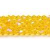 Transparent Electroplate Glass Beads Strands EGLA-A039-T6mm-L22-1