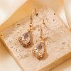 Elegant Brass Teardrop Flower Basket Dangle Earrings PV0025-3