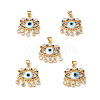 Lampwork Evil Eye Pendants with Colorful Cubic Zirconia ZIRC-L102-13G-2