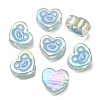 UV Plating Rainbow Iridescent Acrylic Enamel Beads OACR-G012-12A-1