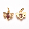 Brass Micro Pave Cubic Zirconia Charms ZIRC-I038-07G-2