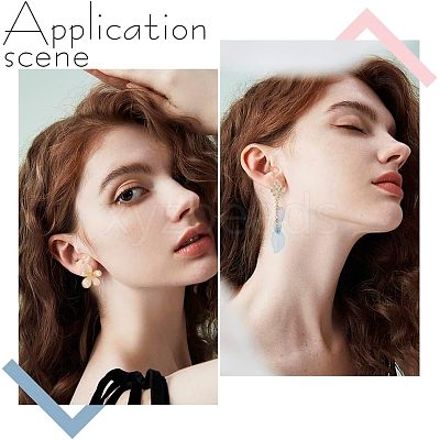 10Pcs 5 Style Brass Stud Earring Findings KK-CA0002-05-1