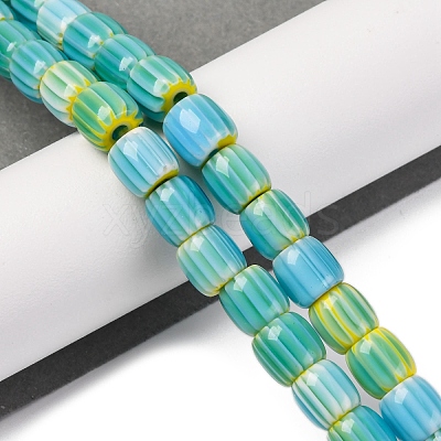 Handmade Lampwork Chevron Beads Strands LAMP-K041-01B-23-1